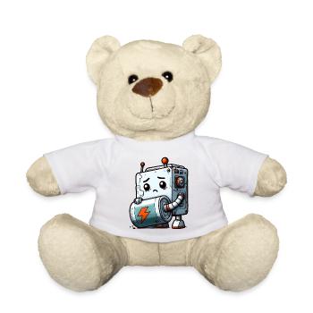 Dead battery for robot bot - Teddy Bear - white - Front
