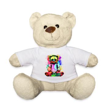 DJ ours, nounours Teddy, dessin animé, musique, concerts festivals - Nounours - blanc - Devant