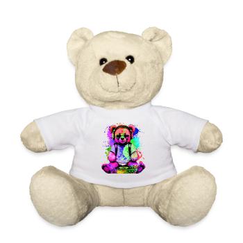 DJ ours, nounours Teddy, dessin animé, musique, concerts festivals - Nounours - blanc - Devant