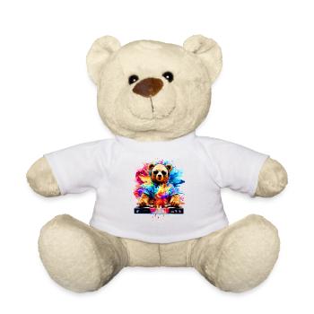 DJ ours, nounours Teddy, dessin animé, musique, concerts festivals - Nounours - blanc - Devant