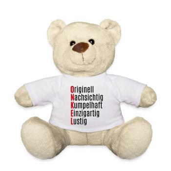 Onkel Geschenk lustig von Neffe Nichte - Teddy - Weiß - Vorne