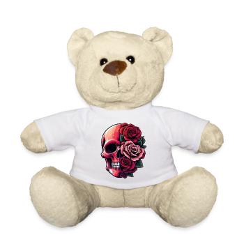 Crâne et bouquet - Nounours - blanc - Devant