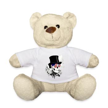 Crâne avec lunettes de soleil roses - Nounours - blanc - Devant