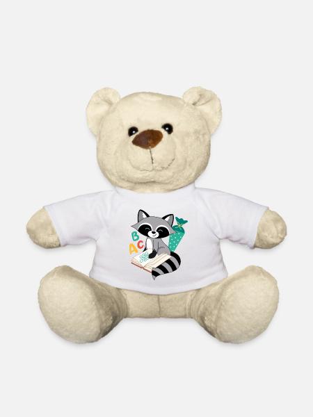 Waschbär mit Schultüte Einschulung Schulkind - Teddy - Weiß