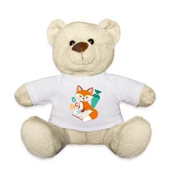 Renard avec cône d’école inscription à l’école enfant écolier - Nounours - blanc - Devant