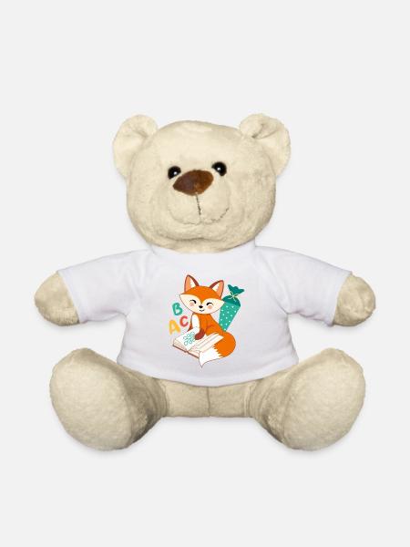Fox with school cone school enrollment school child - Teddy Bear - white