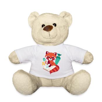 Panda roux avec inscription à l’école School Cone - Nounours - blanc - Devant