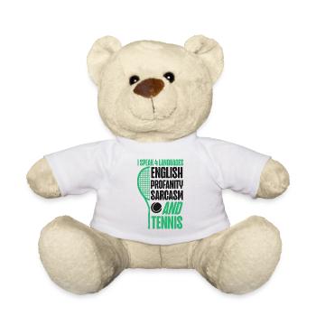 Drôle de joueur de tennis raquette je parle - Nounours - blanc - Devant