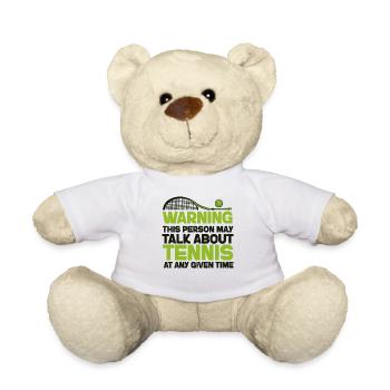 Avertissement de raquette de joueur de tennis drôle - Nounours - blanc - Devant