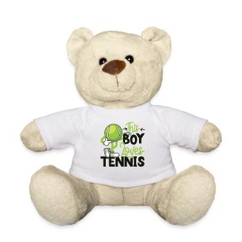 Funny Tennis Player Racket Boy - Teddy - Weiß - Vorne