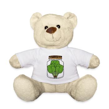 Gardening Garden Spinach Vegetables Mason Jar Cook - Teddy Bear - white - Front