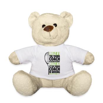 Funny Tennis Player Racket Coach - Teddy - Weiß - Vorne