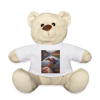 Dinosaure vivant Spinosaurus pêche - Nounours - blanc - Devant