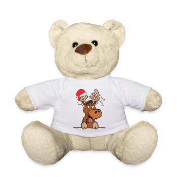 Cooles Rentier Weihnachtsmütze Schnee Weihnachten - Teddy - Weiß - Vorne