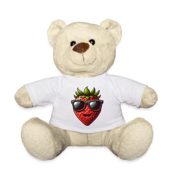 Coole Erdbeere Frucht Sommer Sonnenbrille Spaß - Teddy - Weiß - Vorne