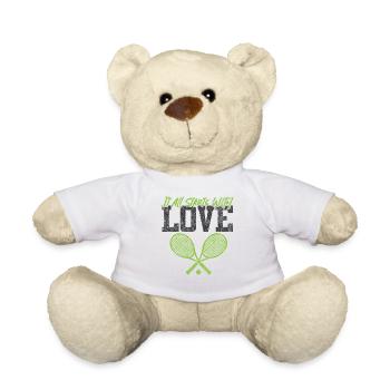 Drôle de joueur de tennis raquette jeu de mots - Nounours - blanc - Devant