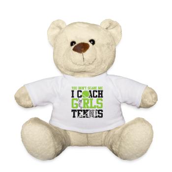 Funny Tennis Player Racket Coach - Teddy Bear - white - Front