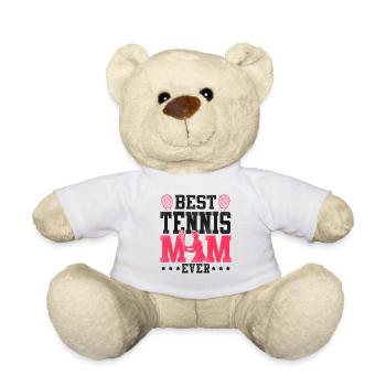 Funny Tennis Player Racket Mom - Teddy Bear - white - Front