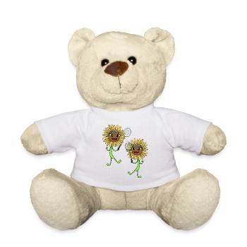 Tournesols Tennis Fleurs Jeu de Tennis Fleur - Nounours - blanc - Devant