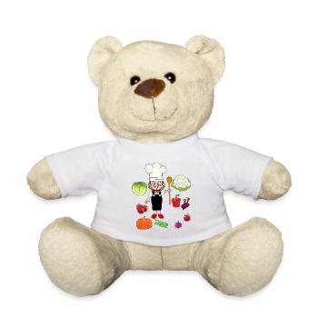Cuisinier Cuisinier Cuisiniers Légumes Hôte Végétarien - Nounours - blanc - Devant