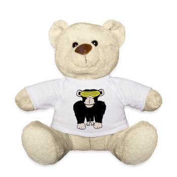 Lunettes de soleil funky Gorilla Cool Party Monkey Fun - Nounours - blanc - Devant