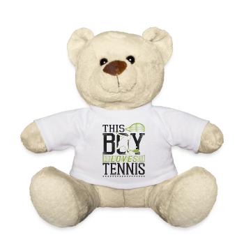 Funny Tennis Player Racket Boy - Teddy - Weiß - Vorne