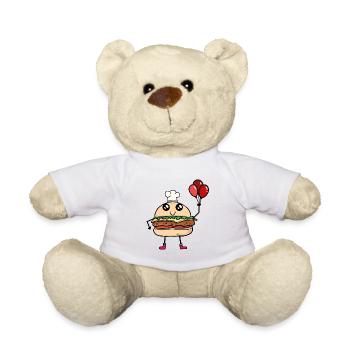 Fast Food Burger Kinder Kind - Teddy - Weiß - Vorne