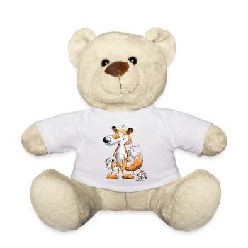 Fox with toy bunny and cuddly toy - Teddy Bear - white - Front