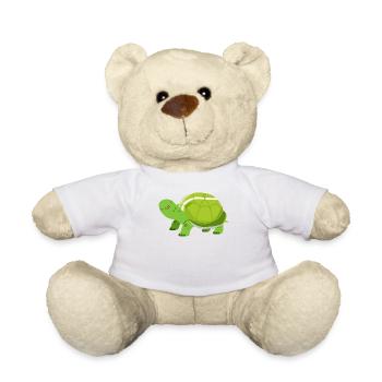 Funny Tennis Player Racket Turtle - Teddy - Weiß - Vorne