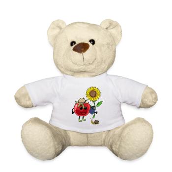 Tomate Jardinier Jardin Escargot Jardinage Enfant - Nounours - blanc - Devant