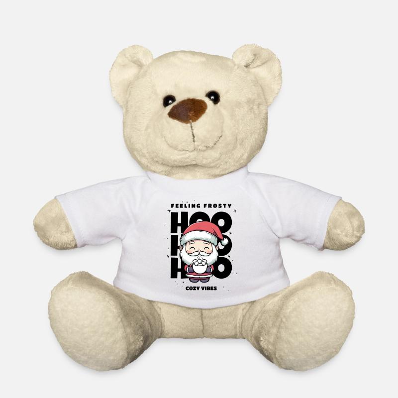 Weihnachten Pullover - Weihnachtsmann, Geschenk - Teddy - Weiß