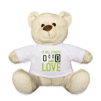 Funny Tennis Player Racket It All - Teddy Bear - white - Front