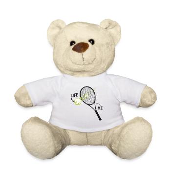 Funny Tennis Player Racket Life Me - Teddy Bear - white - Front