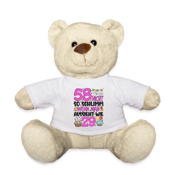 58. Geburtstag Frauen 58 Ist Gar Nicht So Schlimm - Teddy - Weiß - Vorne