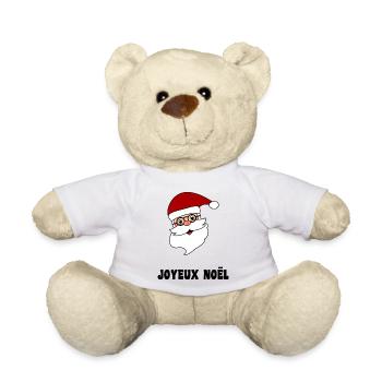 PÈRE NOËL. NOËL. JOYEUX NOËL. MERRY CHRISTMAS - Nounours - blanc - Devant