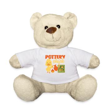 Pottery Ceramics Artist Chicken - Teddy Bear - white - Front