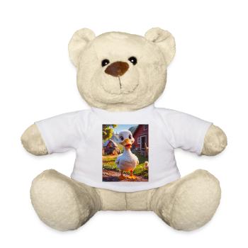 super cute animals on a farm – goose - Teddy Bear - white - Front