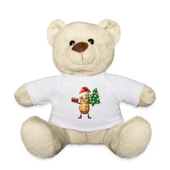 Santa Claus Christmas Tree Peanut Child - Teddy Bear - white - Front