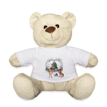 Peanut Santa Claus Christmas - Teddy Bear - white - Front