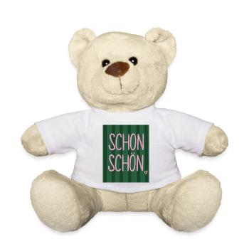 Nice - lettering pink-green - Teddy Bear - white - Front