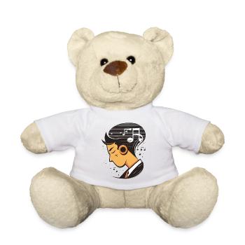 L’harmonie des sens : une personne immergée dans la musique - Nounours - blanc - Devant