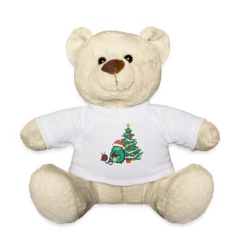 Santa Claus Frog Christmas Knitting Frogs - Teddy Bear - white - Front