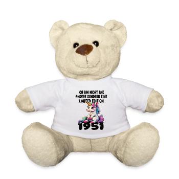Limited Edition 1951 Birthday Born 1951 - Teddy Bear - white - Front