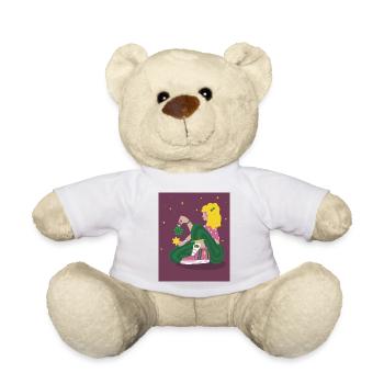 Christmas-Girl with stars - Teddy Bear - white - Front