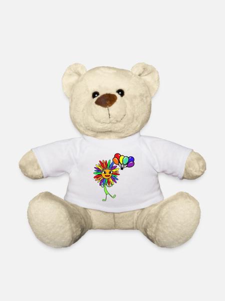 LGBT Sonnenblume Gay Pride Luftballons Regenbogen - Teddy - Weiß