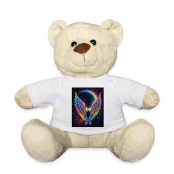 Regenbogenflügel Herz im All - Teddy - Weiß - Vorne