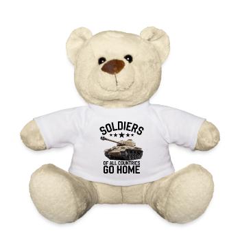 Soldiers of all Countries Go Home Anti Krieg - Teddy - Weiß - Vorne