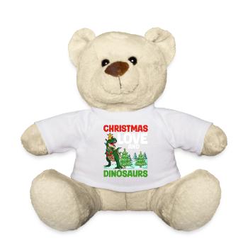 Dino Garçon Garçon Enfants Noël Amour Dinosaure - Nounours - blanc - Devant