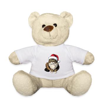 Chat mignon Ragdoll en mode Noël - Nounours - blanc - Devant