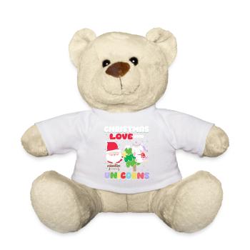 Licorne Chevaux Cavaliers Noël Amour Équitation - Nounours - blanc - Devant